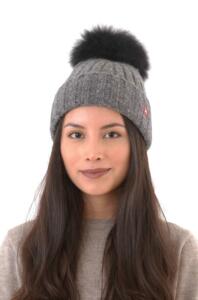 Bianca - Rippstrick Mütze mit Bommel